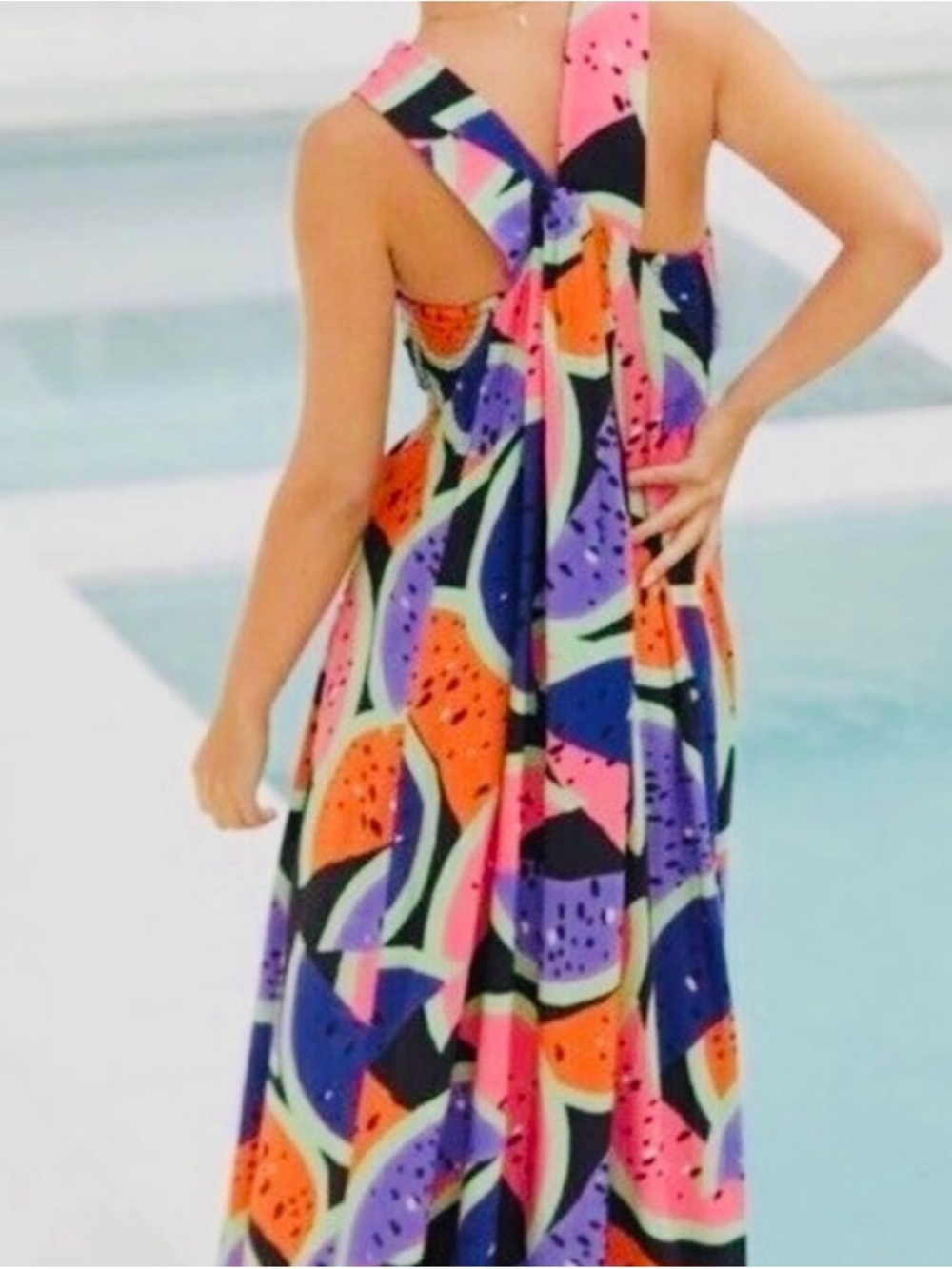 Anthropologie The Piper Bandeau Watermelon Print Maxi Dress - Picture 3 of 4
